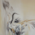 „Żurawie”; malarstwo akrylowe